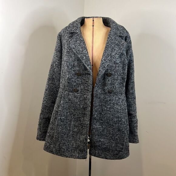 xhilaration Black/White Car Coat - Size XL - Picture 11 of 15